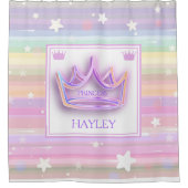 Gepersonaliseerde prinses Crown Douchegordijn (Voorkant)