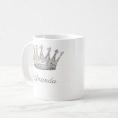 Gepersonaliseerde prinses Crown Tiara Koffiemok (Voorkant links)