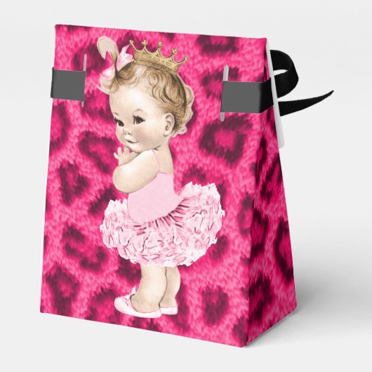 Gepersonaliseerde Prinses in Tutu Baby shower Luip Bedankdoosjes (Achterkant)