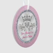 Gepersonaliseerde prinses kerstversiering, Tiara Ornament (voorkant)