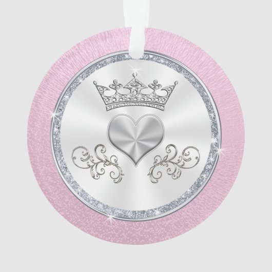 Gepersonaliseerde prinses kerstversiering, Tiara Ornament (achterkant)