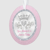 Gepersonaliseerde prinses kerstversiering, Tiara Ornament (voorkant)