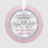 Gepersonaliseerde prinses kerstversiering, Tiara Ornament (voorkant)
