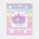 Gepersonaliseerde prinses kleurrijk fleece deken (Voorkant)