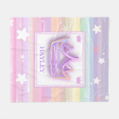 Gepersonaliseerde prinses kleurrijk fleece deken (Voorkant (Horizontaal))