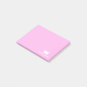 Gepersonaliseerde prinses kroonroze Post-it® notes (Schuin)
