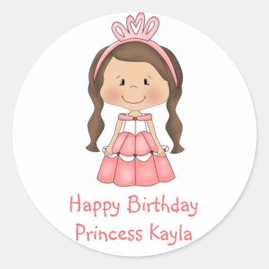 Gepersonaliseerde Prinses lolly etiketten stickers (Voorkant)