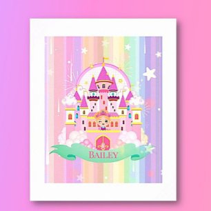 Gepersonaliseerde Prinses Print, Wand Poster
