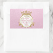 Gepersonaliseerde prinses Stickers, roze, gouden t Rechthoekige Sticker (Tas)