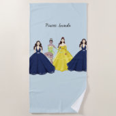 Gepersonaliseerde prinses strandlaken (Voorkant)