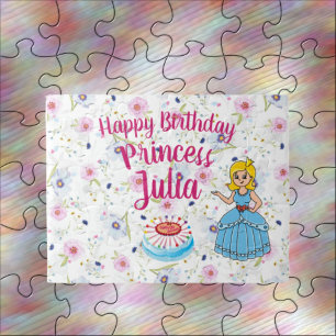 Gepersonaliseerde Prinses Verjaardag Jigsaw Puzzel