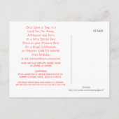 Gepersonaliseerde Prinses verjaardagsfeestje uitno Uitnodiging Briefkaart (Achterkant)