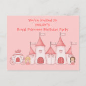 Gepersonaliseerde Prinses verjaardagsfeestje uitno Uitnodiging Briefkaart (Voorkant)