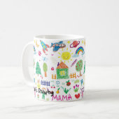 Gepersonaliseerde print de Mok van uw kind tekenen (Voorkant links)