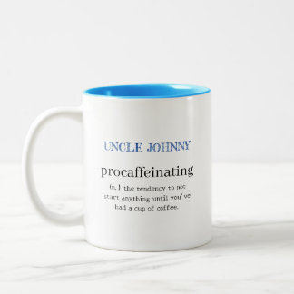 Gepersonaliseerde Procaffeinating Blue Tweekleurige Koffiemok