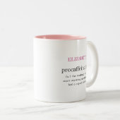 Gepersonaliseerde Procaffeinating Pink Tweekleurige Koffiemok (Voorkant rechts)