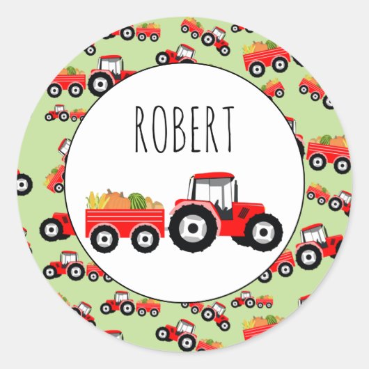 Gepersonaliseerde productie van het Boerderij van Ronde Sticker (Voorkant)