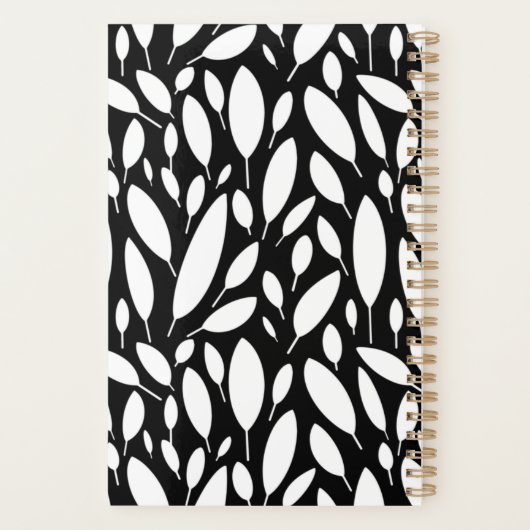 Gepersonaliseerde professionele afspraak zwart wit planner (Achterkant)