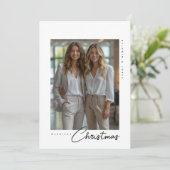 Gepersonaliseerde Professionele Bedrijf Kerstfoto Feestdagenkaart (Staand voorkant)
