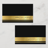Gepersonaliseerde Professionele Elegant Zwart Goud Visitekaartje (Voorkant / Achterkant)