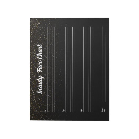 Gepersonaliseerde professionele make-up gezichtsgr notitieblok (Linkerzijde)
