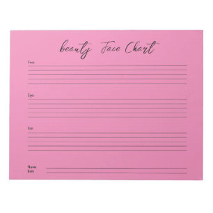 Gepersonaliseerde professionele make-up gezichtsgr notitieblok