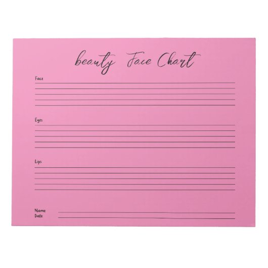 Gepersonaliseerde professionele make-up gezichtsgr notitieblok (Voorkant)