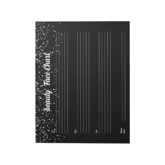 Gepersonaliseerde professionele make-up gezichtsgr notitieblok (Linkerzijde)