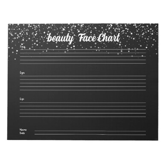 Gepersonaliseerde professionele make-up gezichtsgr notitieblok (Voorkant)