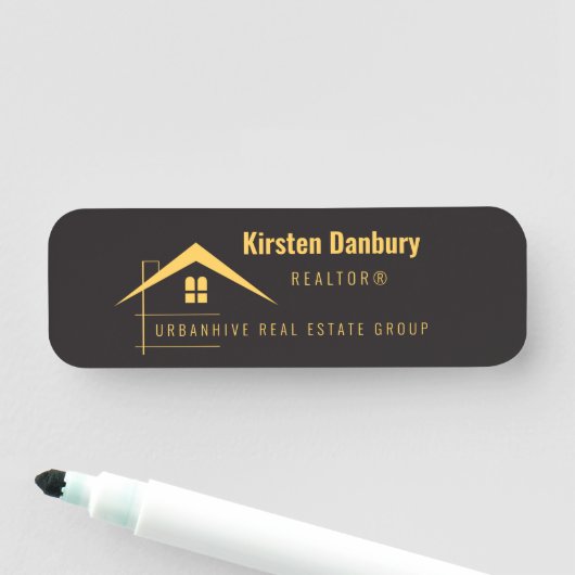 Gepersonaliseerde professionele onroerend goed bed naamplaatje (In situ)