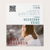 Gepersonaliseerde professionele QR-code toegevoegd Visitekaartje (Buitenkant ongevouwen)