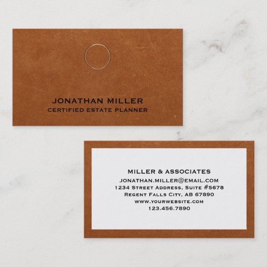 Gepersonaliseerde professionele Sable Leather Prin Visitekaartje (Voorkant / Achterkant)