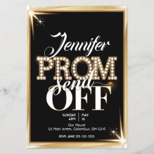 Gepersonaliseerde PROM SEND-OFF Elegant Zwart en G Flyer