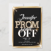 Gepersonaliseerde PROM SEND-OFF Elegant Zwart en G Kaart (Voorkant)