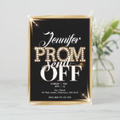 Gepersonaliseerde PROM SEND-OFF Elegant Zwart en G Kaart (Staand voorkant)