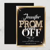 Gepersonaliseerde PROM SEND-OFF Elegant Zwart en G Kaart (Voorkant / Achterkant)