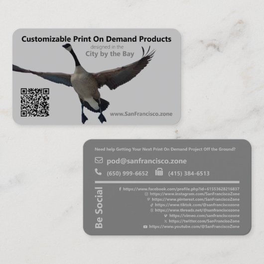 Gepersonaliseerde promotionele QR-code sociale med Visitekaartje (Voorkant / Achterkant)