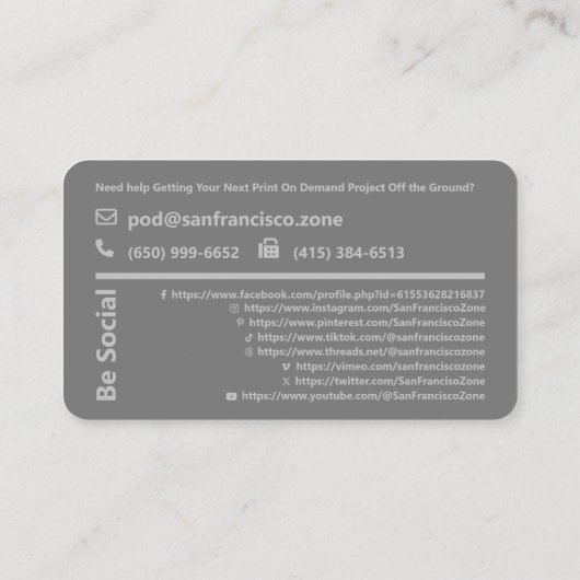 Gepersonaliseerde promotionele QR-code sociale med Visitekaartje (Achterkant)