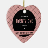 Gepersonaliseerde Proost aan 21 Jaar Modern en Ele Keramisch Ornament (Rechts)