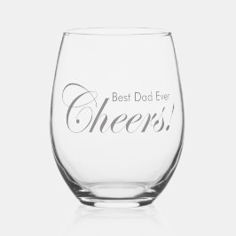 Gepersonaliseerde Proost! Beste papa ooit Elegant  Wijnglas Zonder Voet