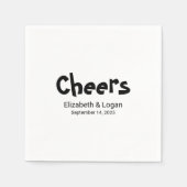 Gepersonaliseerde Proost Bruiloft Cocktail Servet (Voorkant)