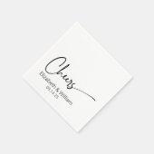 Gepersonaliseerde Proost Bruiloft Cocktail Servet (Hoek)