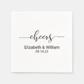 Gepersonaliseerde Proost Bruiloft Cocktail Servet (Voorkant)