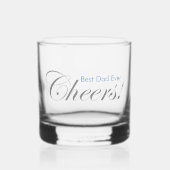 Gepersonaliseerde Proost! Elegant Zilveren Blauw V Whisky Glas (Voorkant)