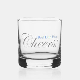Gepersonaliseerde Proost! Elegant Zilveren Blauw V Whisky Glas