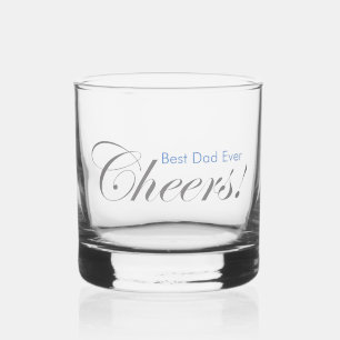 Gepersonaliseerde Proost! Elegant Zilveren Blauw V Whisky Glas