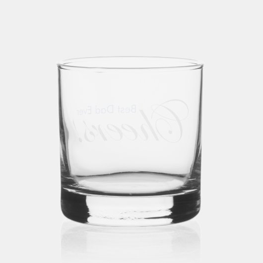 Gepersonaliseerde Proost! Elegant Zilveren Blauw V Whisky Glas (Achterkant)