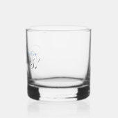 Gepersonaliseerde Proost! Elegant Zilveren Blauw V Whisky Glas (Links)