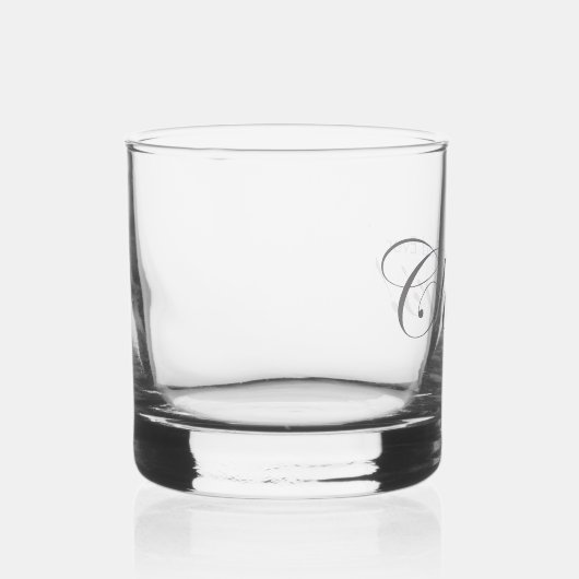 Gepersonaliseerde Proost! Elegant Zilveren Blauw V Whisky Glas (Rechts)