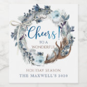 Gepersonaliseerde Proost, Kerstmis/Nieuwjaar Wijn Etiket (Enkel label)